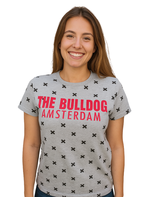 USADO – Camiseta gris con estampado "THE BULLDOG AMSTERDAM" (Talla XS)