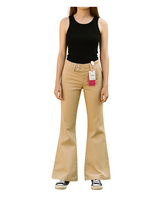 NUEVO  – Pantalón beige acampanado Bershka Trend Label (Talla EUR 34)