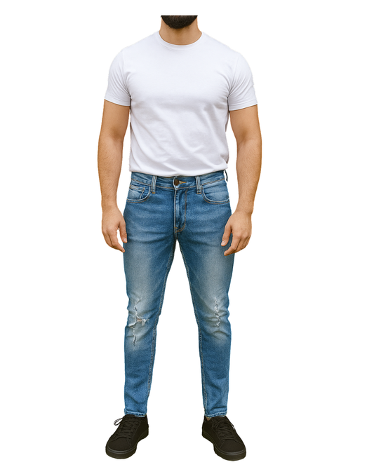 USADO – Vaqueros pitillo desgastados de Pull&Bear (Talla EUR 38)