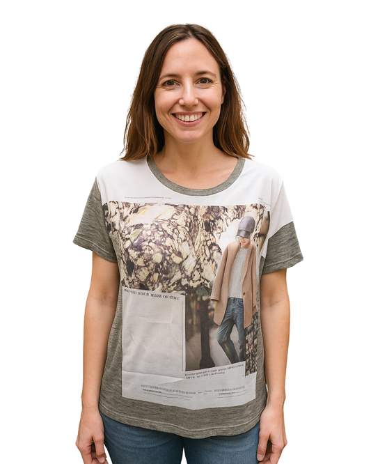 USADO – Camiseta oversize con print gráfico de street style Zara NB Collection (Talla EUR S)