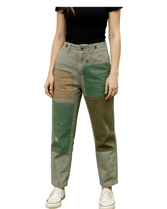 USADO – Pantalones parcheados estilo militar Zara Woman Premium Denim (Talla 36)