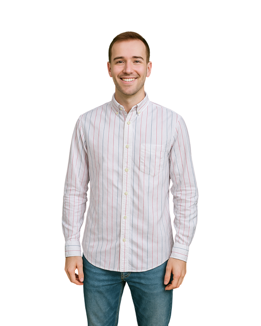 USADO – Camisa de rayas multicolor ZARA (Talla S)