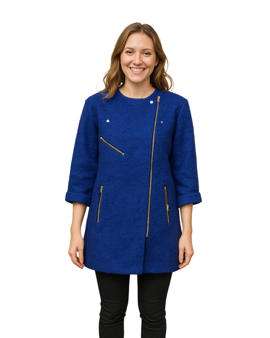 USADO – Abrigo azul eléctrico estilo biker Glamorous (Talla XS)