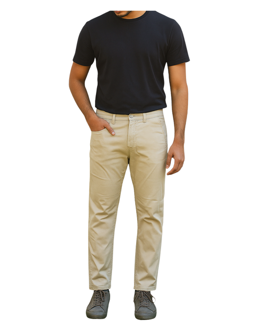 USADO – Pantalones chinos beige LEFTIESMAN (Talla EUR 38)