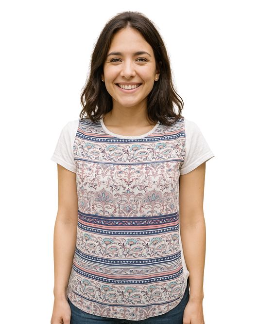 USADO – Camiseta estampada blanca Stradivarius (Talla EUR S)