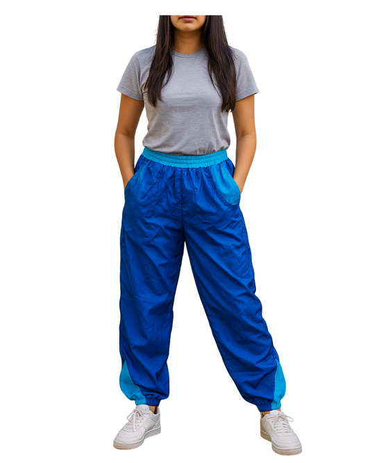 USADO – Pantalón deportivo retro azul VICTORY (Talla no visible, aprox M)
