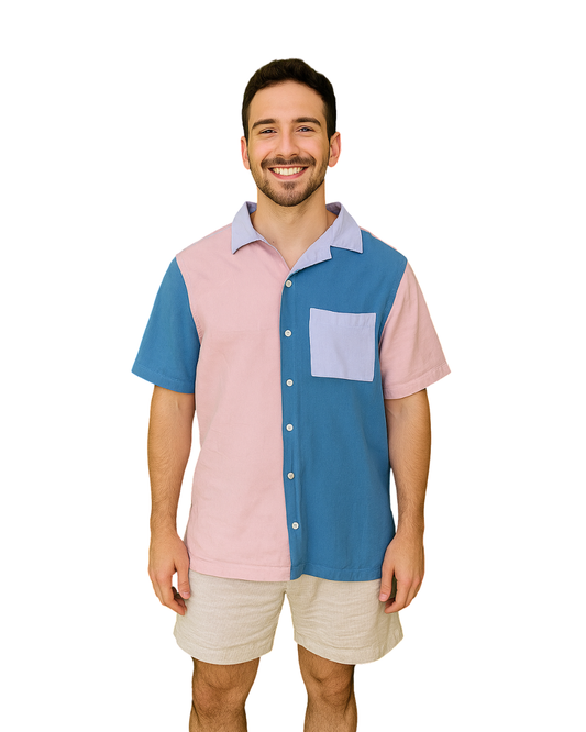 USADO – Camisa bicolor manga corta Lefties Man Relaxed Fit (Talla M)