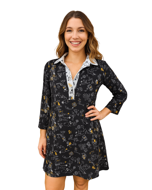 USADO – Vestido camisero estampado gráfico ZARA Trafaluc (Talla XS)
