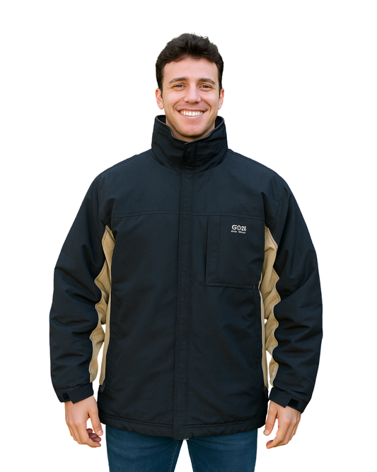 USADO – Chaqueta outdoor bicolor azul y beige Green Coast (Talla 52)