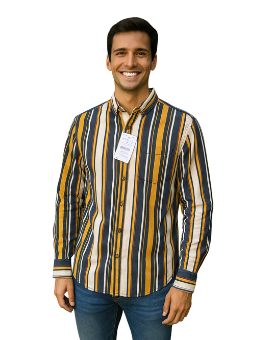 NUEVO  – Camisa de rayas multicolor Bershka Relaxed Fit (Talla M)