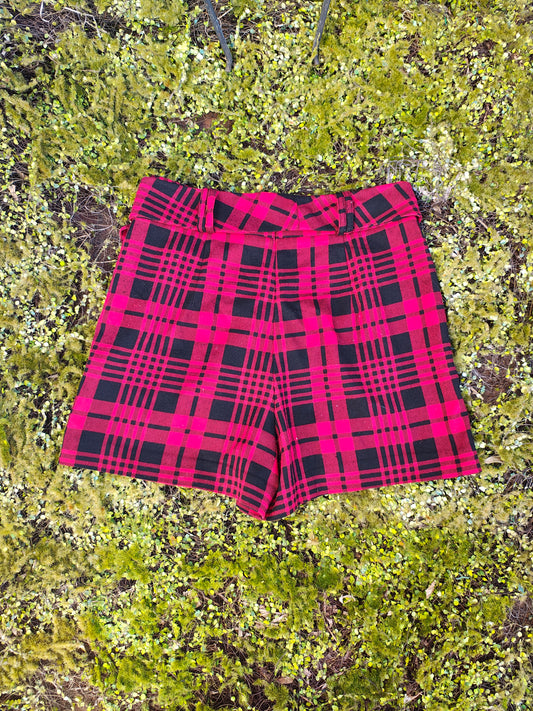 D'OCCASION – Short tartan rouge et noir de Stradivarius (Taille 36)