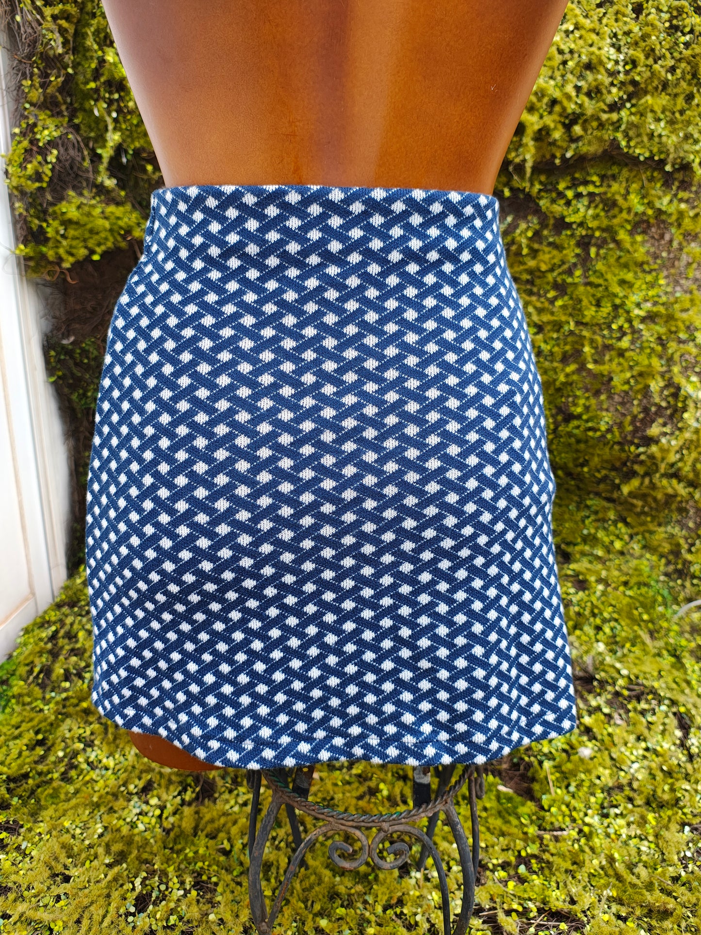 NUEVO - Falda estampado geométrico azul Zara (Talla M-L)