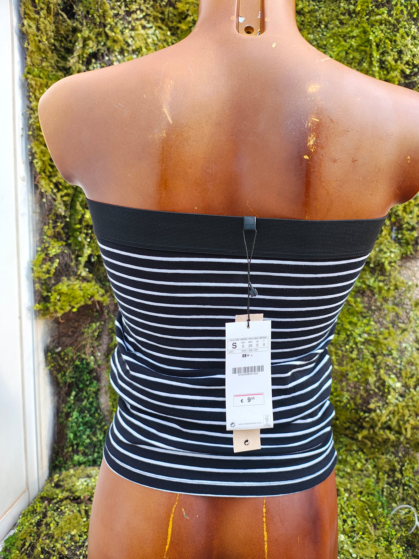 NUEVO - Top palabra de honor de rayas Stradivarius (Talla S)