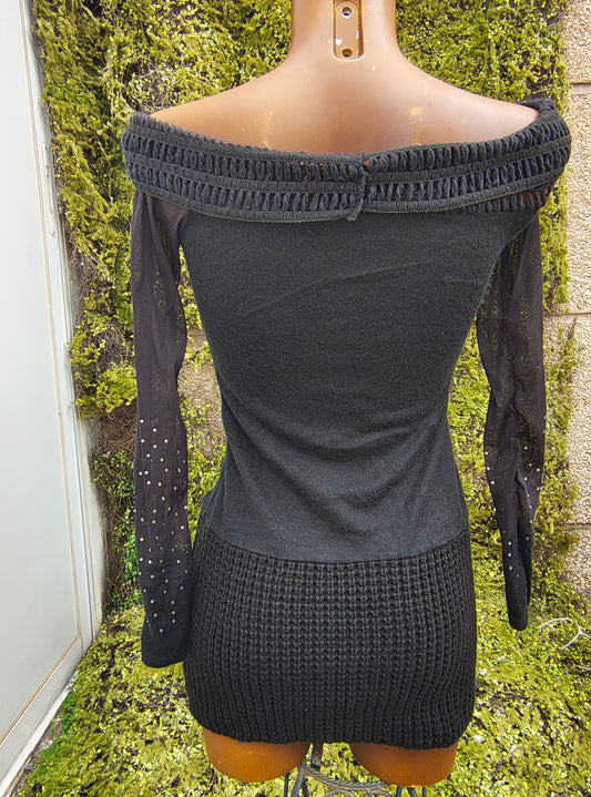 USADO – Vestido negro de punto Kaniska (Talla única)