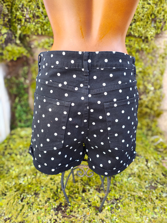D'OCCASION - Short noir à pois blancs Forever 21 (Taille EU 42)