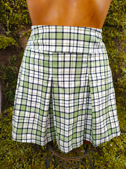 D'OCCASION - Jupe à carreaux verte style écolière Bershka (Taille EUR S / USA S / MEX 26)