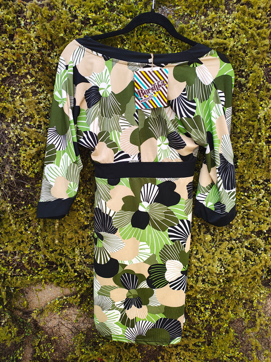 NUEVO– Vestido estampado floral retro Bershka Summer '07 (Talla EUR S / MEX 26)