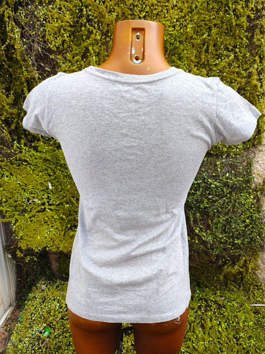 D'OCCASION – T-shirt basique gris avec logo GAP brodé (Taille XS)