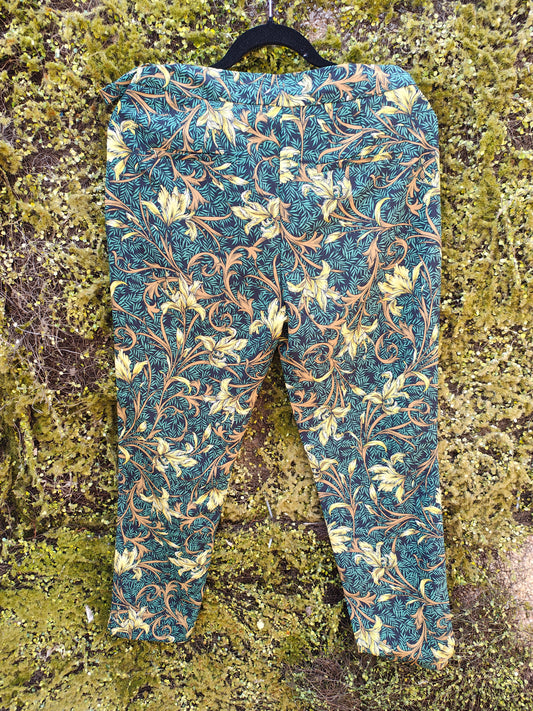 D'OCCASION – Pantalon ZARA BASIC à imprimé floral multicolore (taille M EUR)