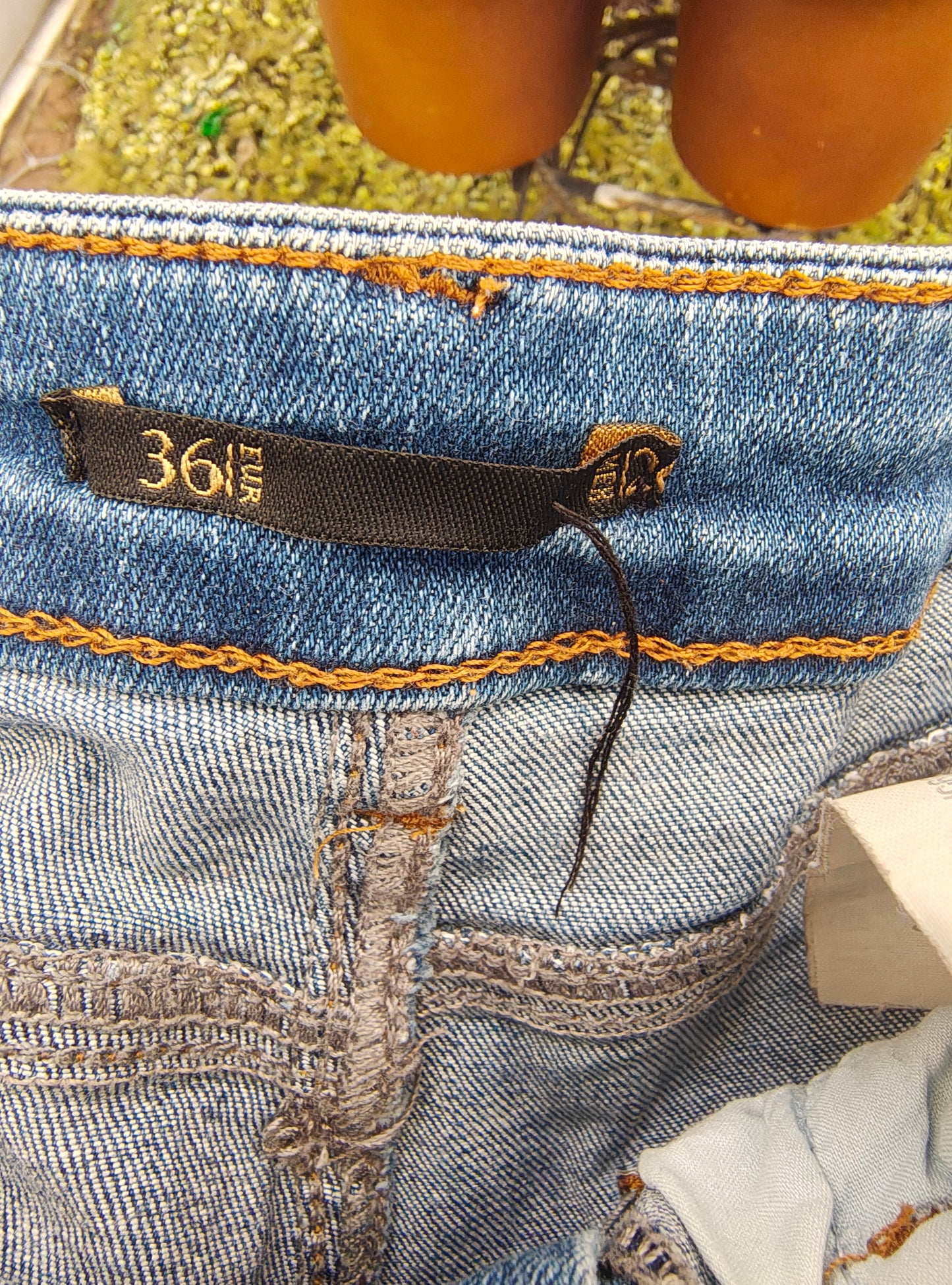 USADO – Shorts vaqueros azules de tiro alto (Talla EUR 36)