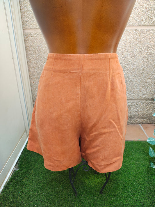 USADO – Shorts teja con botones frontales Zara TRF Collection (Talla XS)