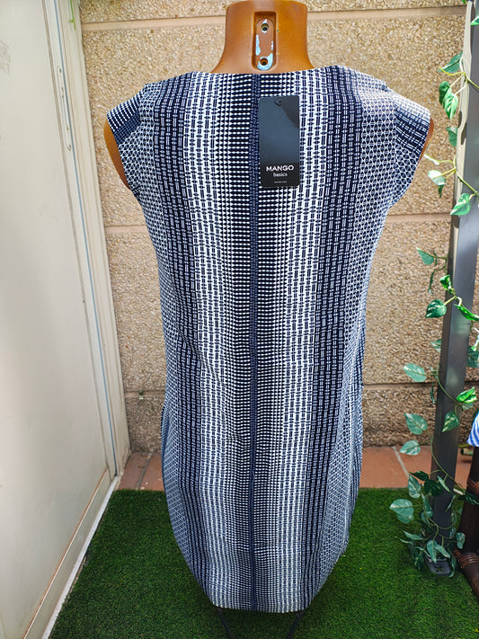 NUEVO  – Vestido sin mangas estampado geométrico MANGO Basics (Talla XS)