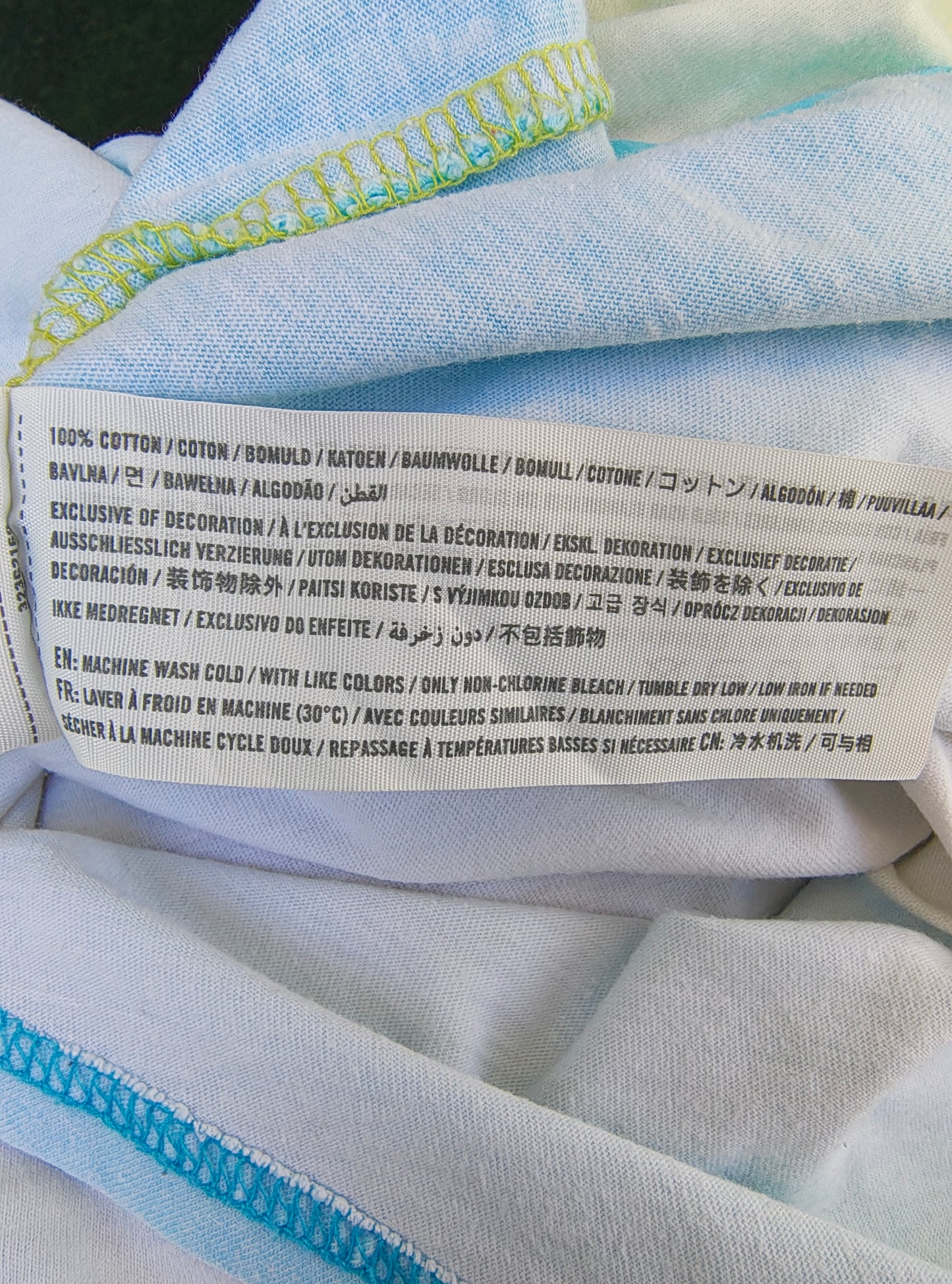 USADO – Camiseta degradada amarillo a azul HOLLISTER (Talla XS)