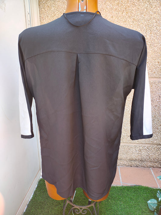 D'OCCASION – Chemisier bicolore à col en V MNG Suit (Taille S)