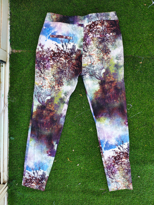 USADO – Pantalones estampados slim fit ZARA BASIC (Talla EUR XS / MEX 24)