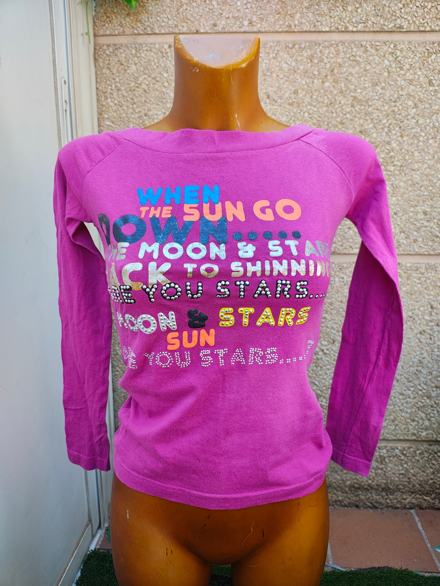 USADO – Sudadera morado con estampado de letras INSIDE Girl (Talla S)