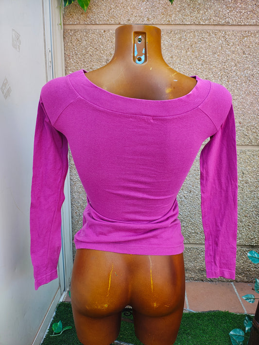 USADO – Sudadera morado con estampado de letras INSIDE Girl (Talla S)