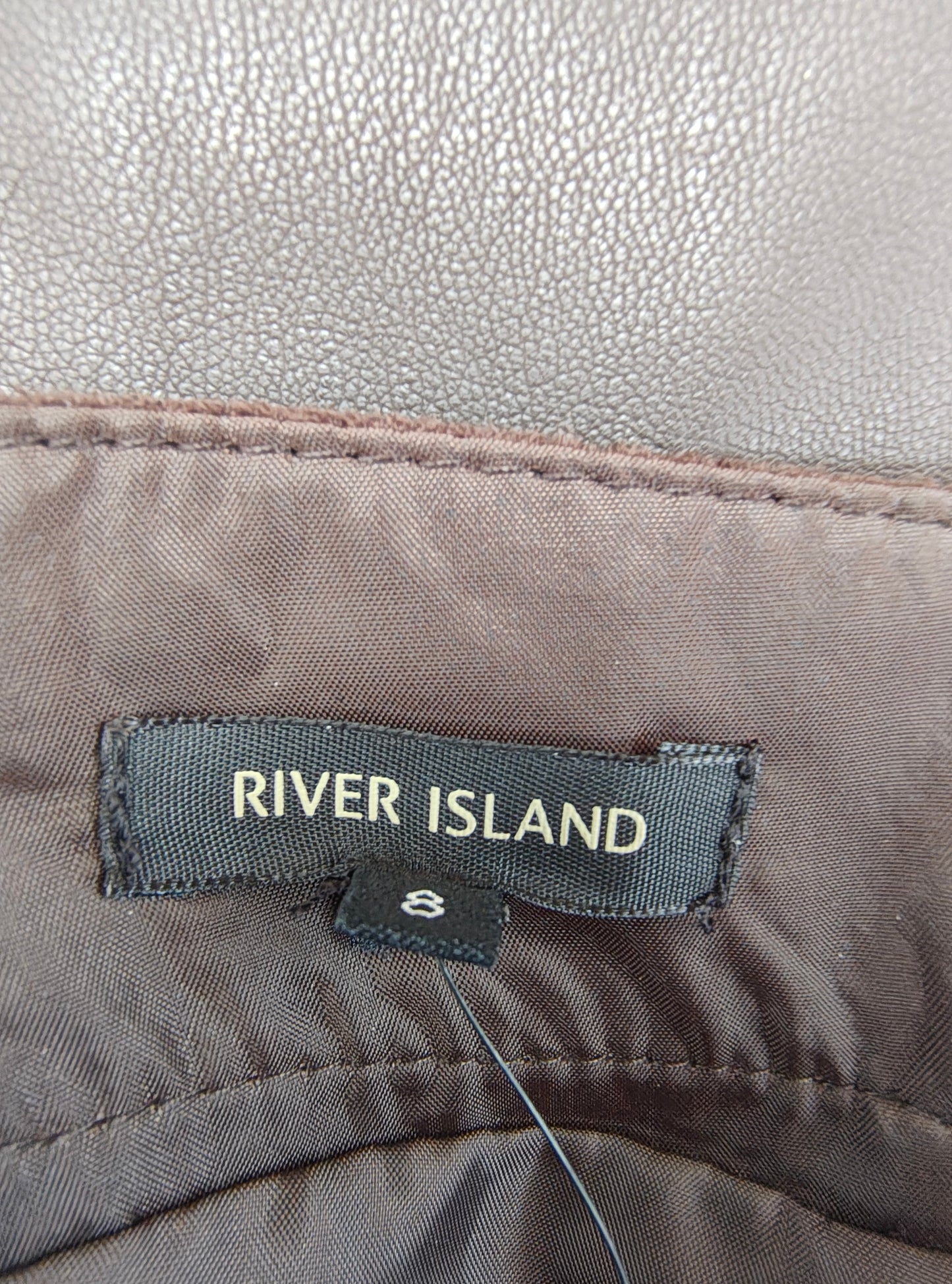 NUEVO – Falda tubo marrón de dos texturas RIVER ISLAND (Talla EUR 34)