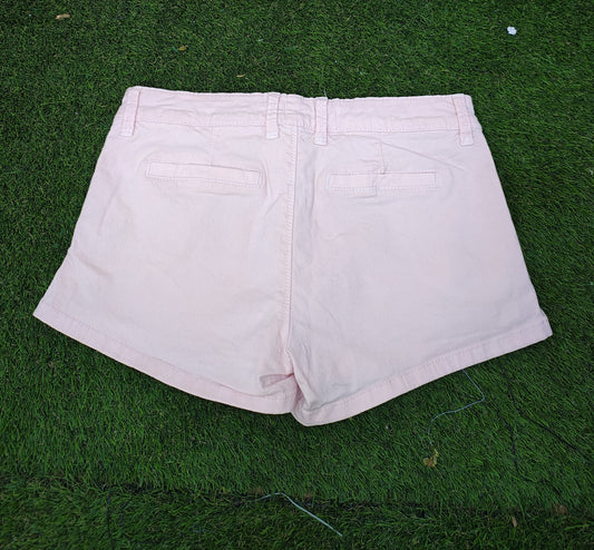 USADO – Shorts rosa pastel de algodón con bolsillos Stradivarius (Talla EUR 34)