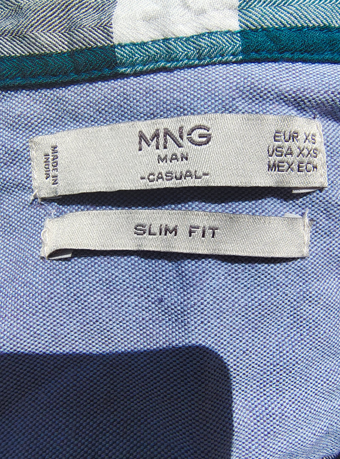 USADO – Camisa de cuadros verde y negro MNG MAN (Talla EUR XS)