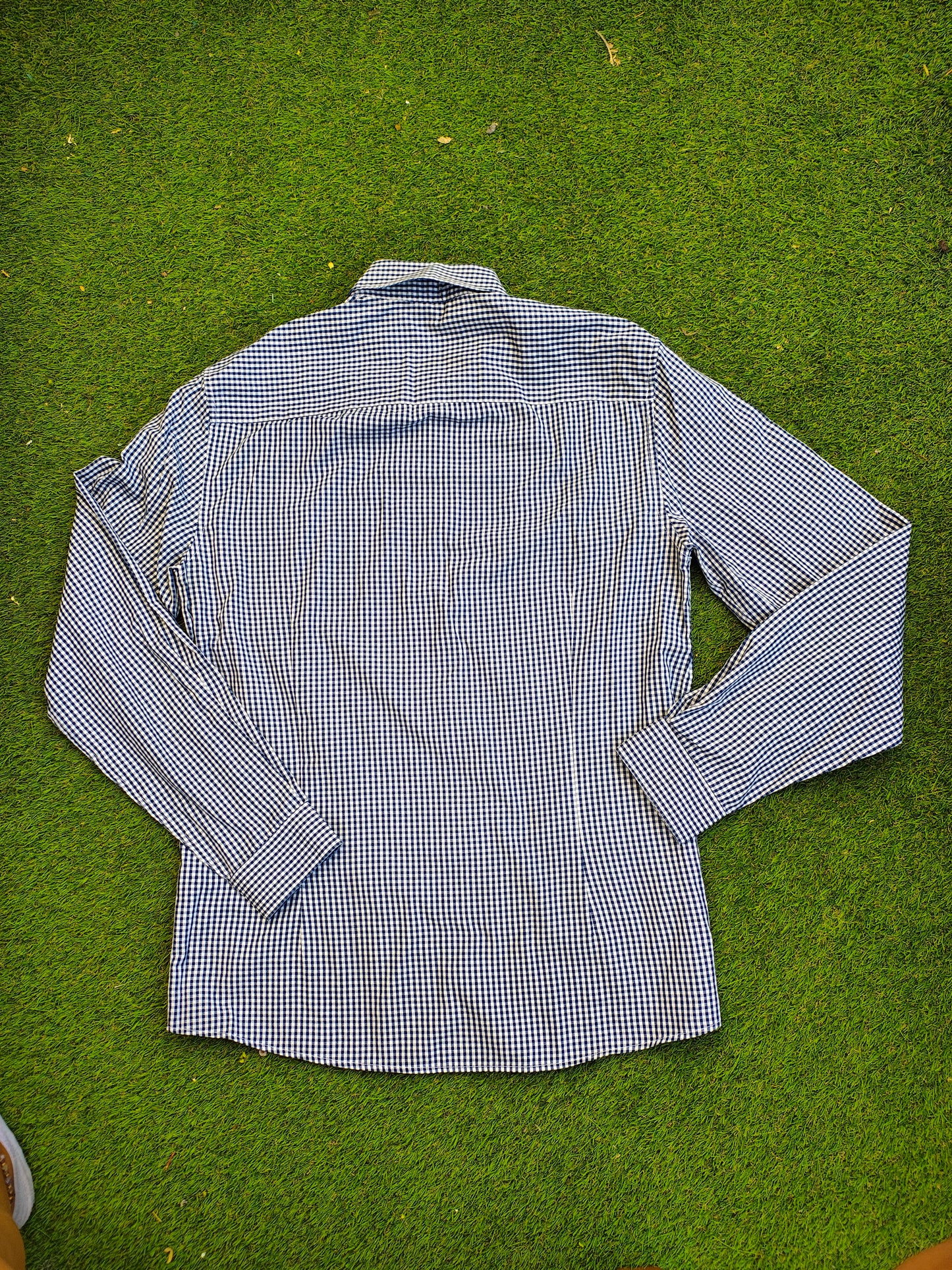 USADO – Camisa de cuadros azul marino y blancos LFTMAN Collection Slim Fit (Talla EUR S)