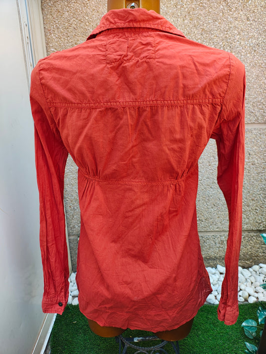 USADO –Mini vestido con botones y cuello camisero BSK by Bershka (Talla EUR S)