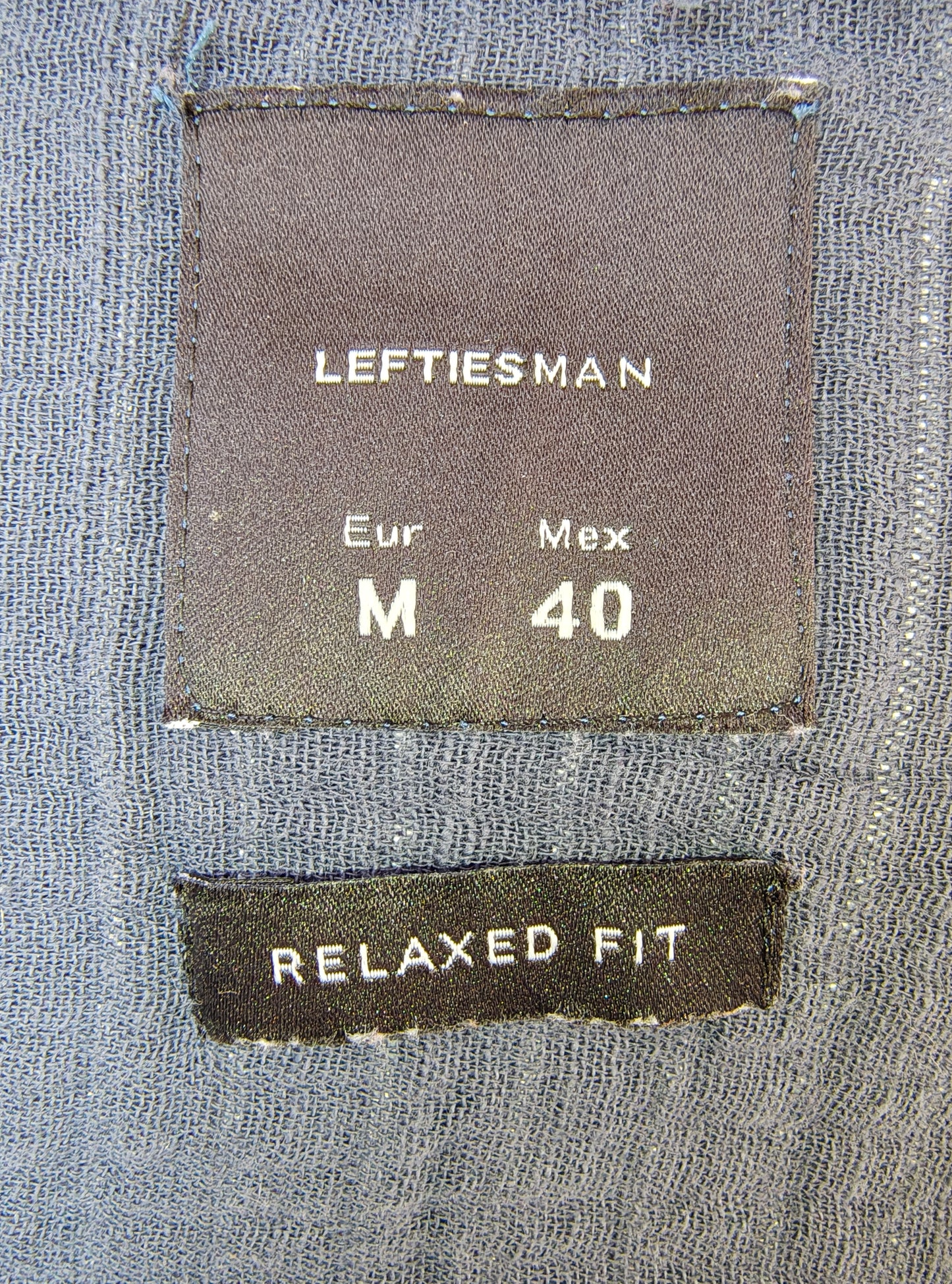 USADO – Camisa de rayas azul marino y blancas LEFTIESMAN Relaxed Fit (Talla M)