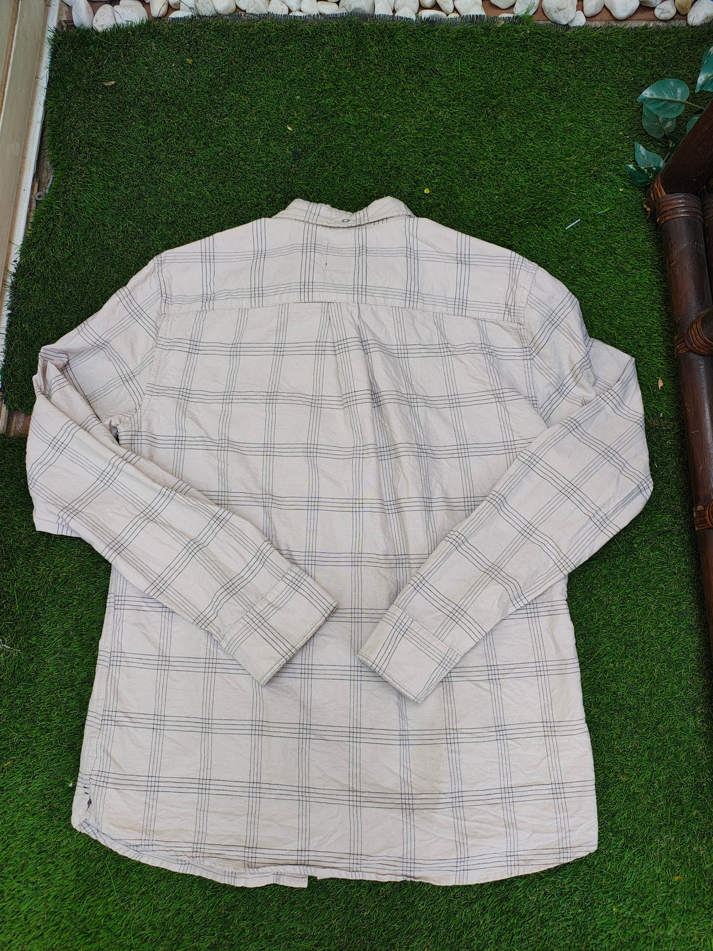 USADO – Camisa beige de cuadros LEFTIES MAN Regular Fit (Talla M)