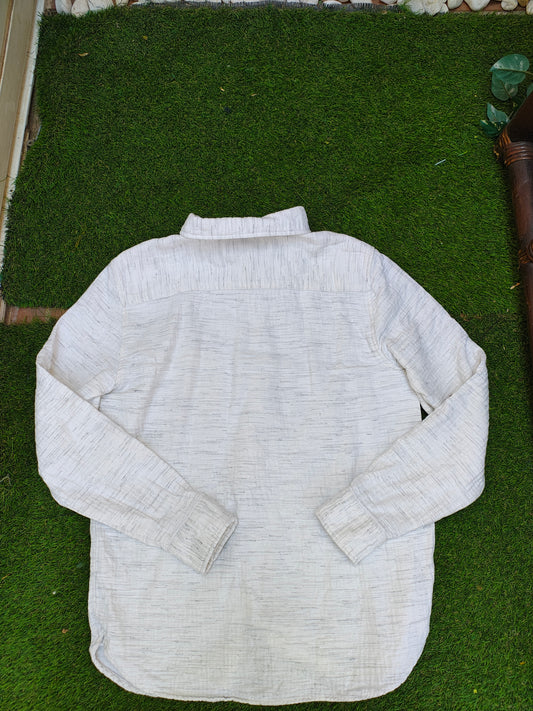 USADO – Camisa de manga larga blanca con textura ZARA BOYS (Talla 11/12 – 152 cm)