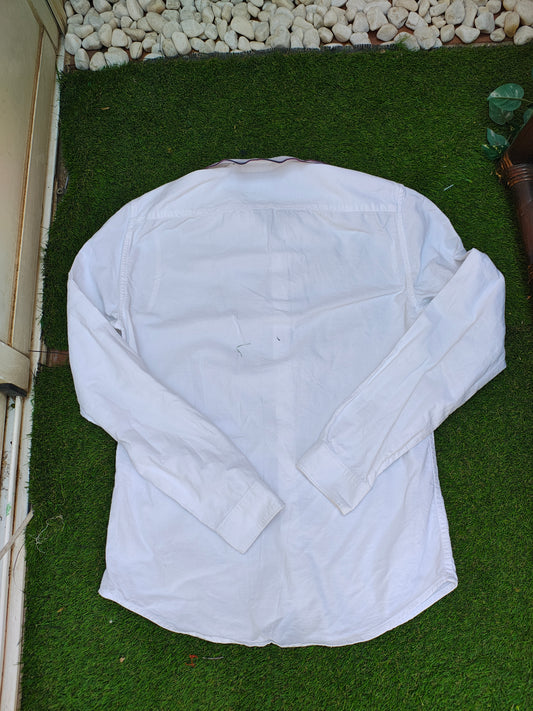 USADO – Camisa blanca de manga larga LFTMAN Slim (Talla S)