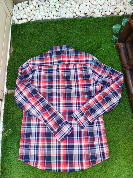 USADO – Camisa de cuadros rojos, azules y blancos Cedar Wood State (Talla S)