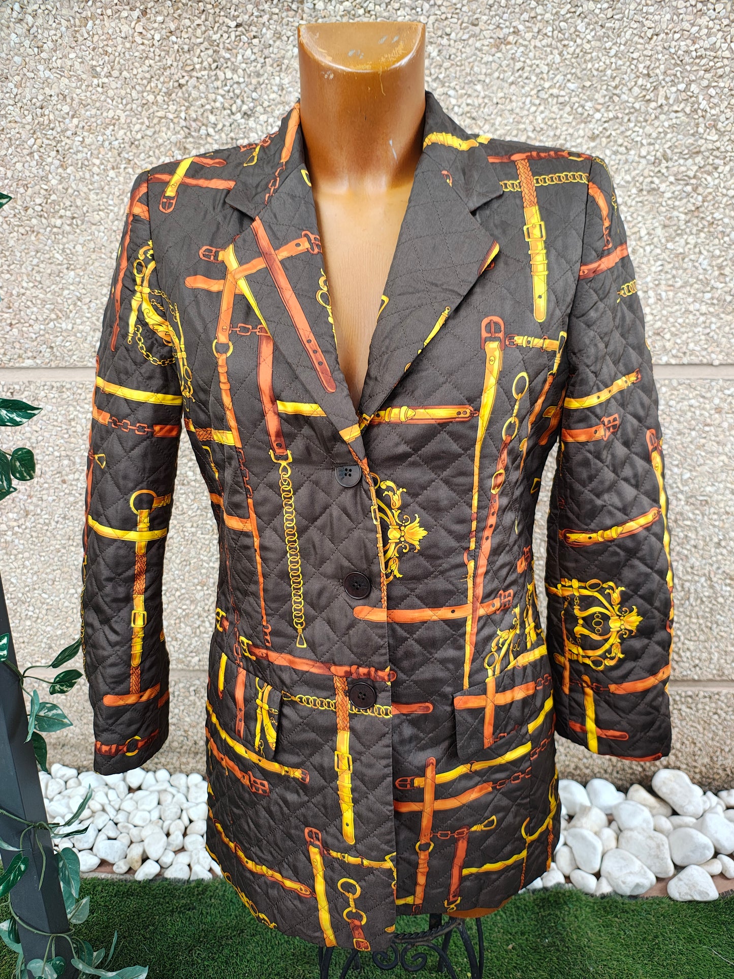 USADO – Americana acolchada estampada 100% seda MONDI CITY (Talla S)
