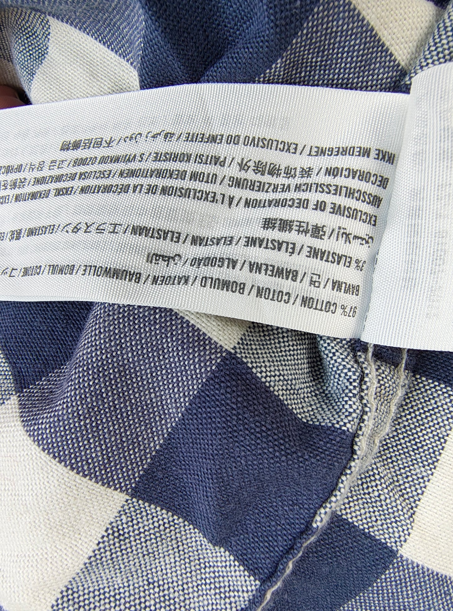 USADO – Camisa de cuadros azul y blanco hollister Stretch (Talla XS