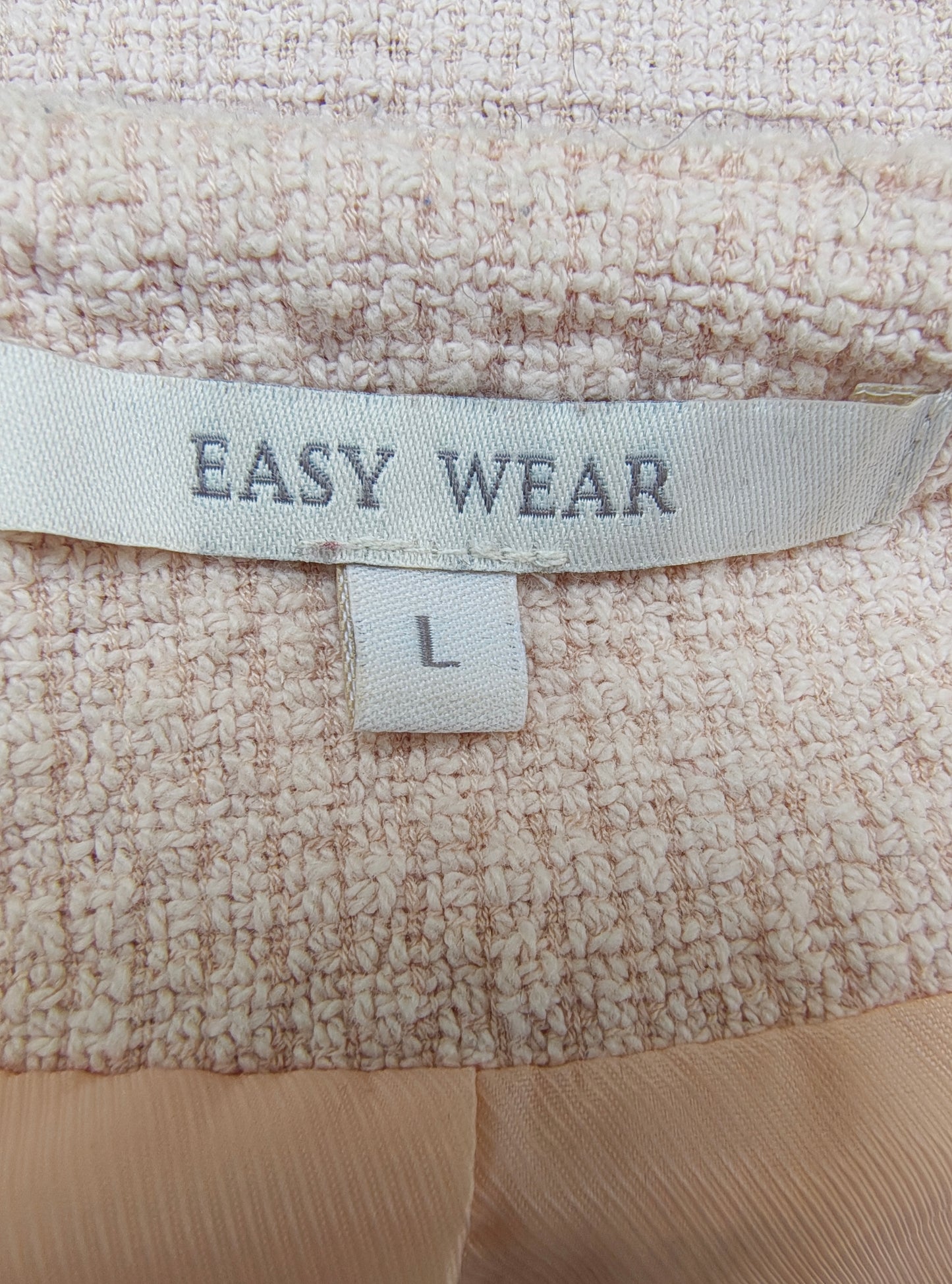USADO – Chaqueta tweed rosa claro con cremallera EASY WEAR (Talla L)