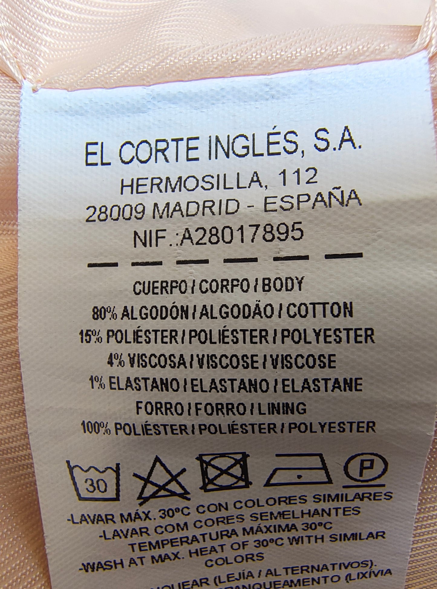 USADO – Chaqueta tweed rosa claro con cremallera EASY WEAR (Talla L)
