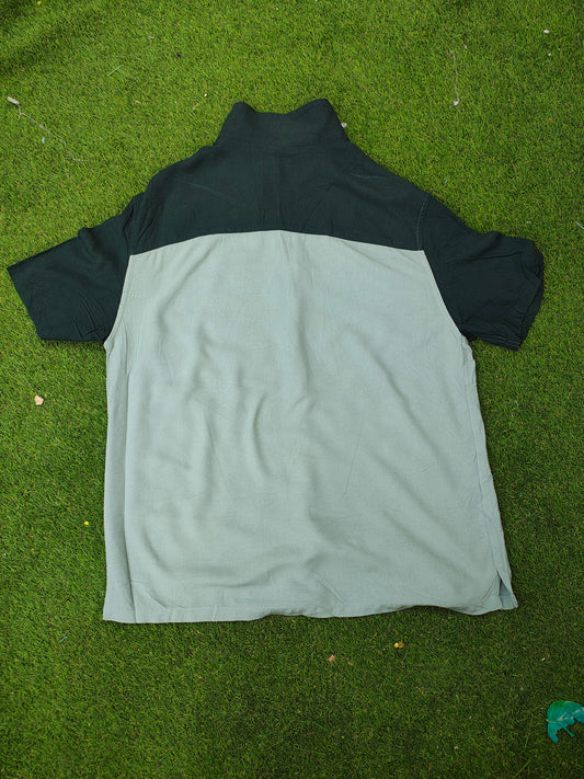 USADO – Camisa verde bicolor manga corta Lefties Man Relaxed Fit (Talla M)