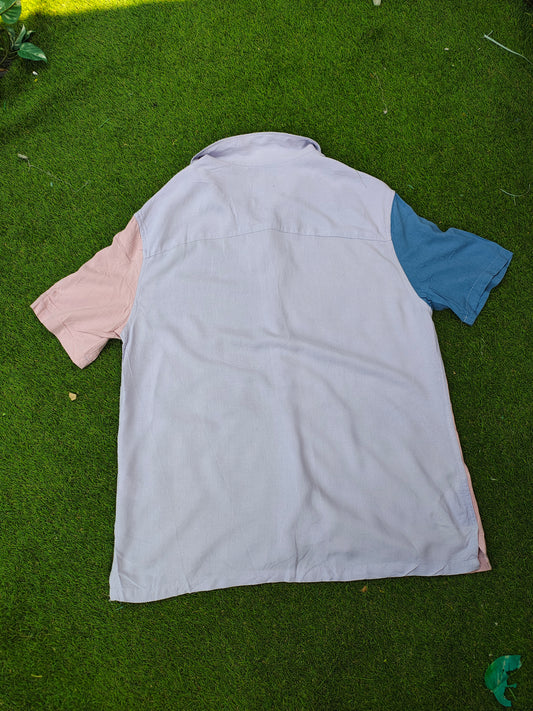 USADO – Camisa bicolor manga corta Lefties Man Relaxed Fit (Talla M)