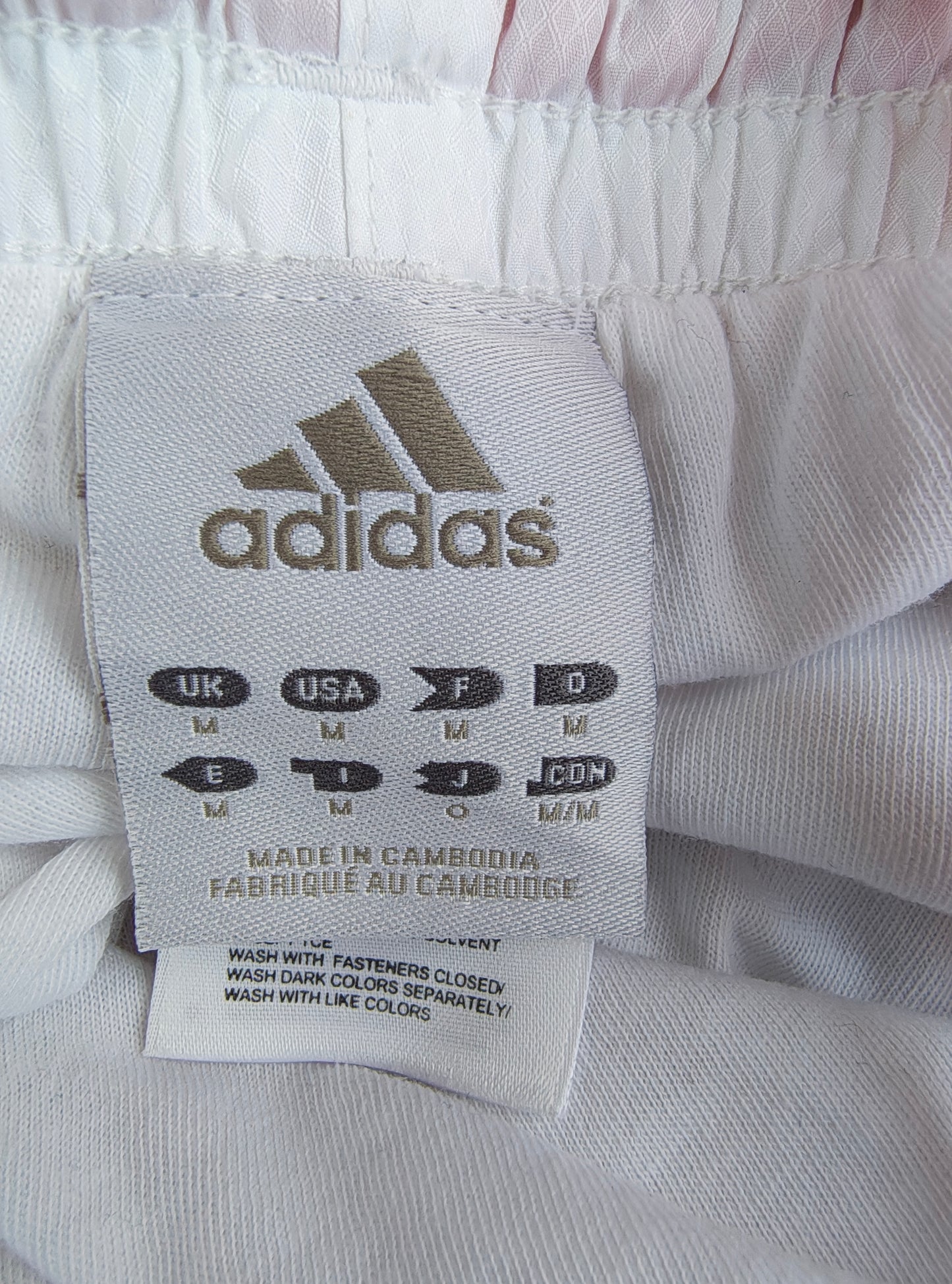 USADO – Pantalón deportivo Adidas blanco con franjas rojas (Talla M)
