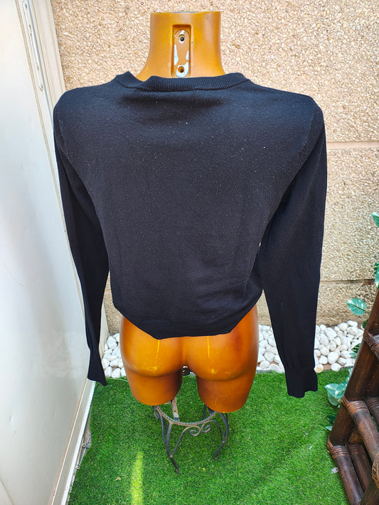 USADO – Jersey negro cropped MONKI (Talla S)