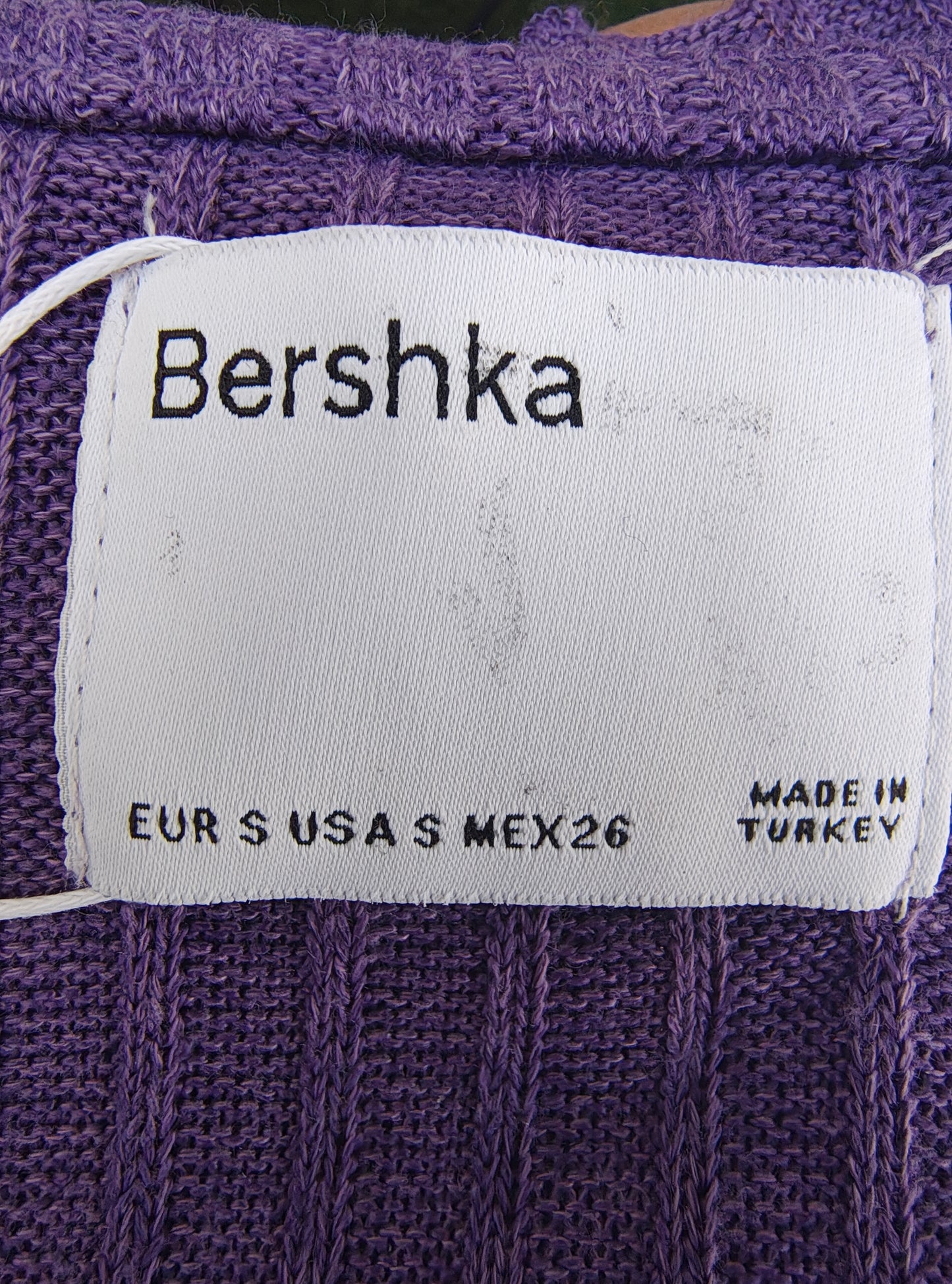 NUEVO– Top lila de punto canalé con lazo delantero Bershka (Talla S)